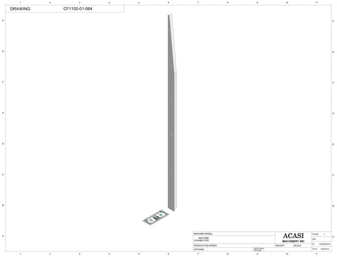 Variable speed floor level cap elevator, model CF1100, Part CF1100-01-064, by Acasi Machinery Inc.