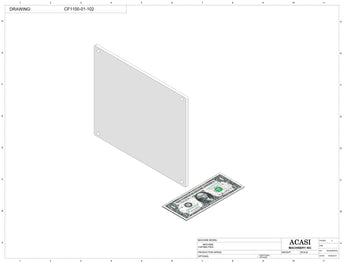 Variable speed floor level cap elevator, model CF1100, Part CF1100-01-102, by Acasi Machinery Inc.