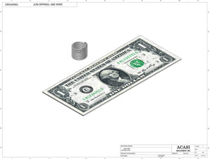 Vertical wheel cap feeder, model CF 7000, Component JON-SPRING-.068 WIRE, by Acasi Machinery Inc.