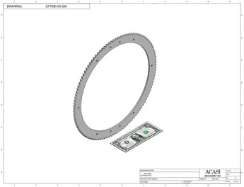 Vertical wheel cap feeder, model CF 7000, Part CF7000-03-026, by Acasi Machinery Inc.