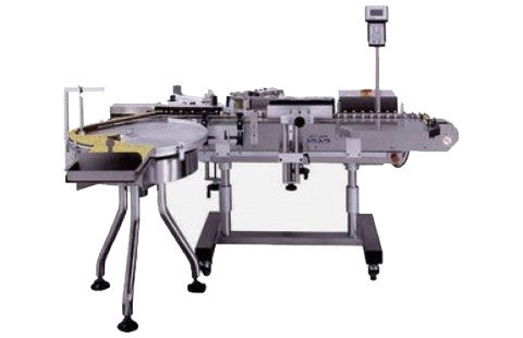 Vial/Ampoule Wrap Labeler with rotary feed table, model 330, by Acasi Machinery Inc.