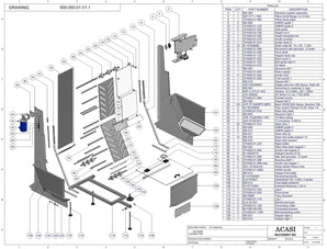 Waterfall cap feeder and sorter, model 800-000, Assy 800-000-01-V1.1, by Acasi Machinery Inc.