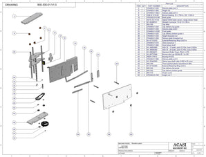Waterfall cap feeder and sorter, model 800-000, Assy 800-300-01-V1.0, by Acasi Machinery Inc.