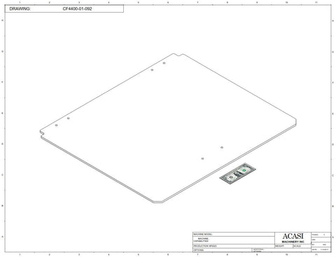 Waterfall cap feeder and sorter, model 800-000, Part CF4400-01-092, by Acasi Machinery Inc.