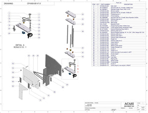 Waterfall cap feeder and sorter, model CF4300, Assy CF4300-05-V1.0, by Acasi Machinery Inc.