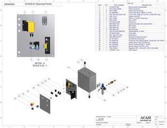 Waterfall cap feeder and sorter, model CF4300, Assy CF4300-07, by Acasi Machinery Inc.
