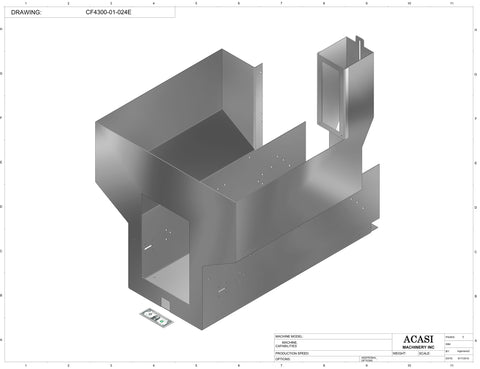 Waterfall cap feeder and sorter, model CF4300, Part CF4300-01-024E, by Acasi Machinery Inc.
