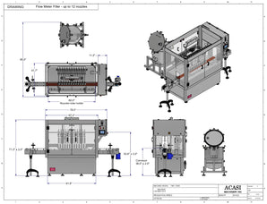 Flow Meter Filler Machine Model FMF-12000 Drawings
